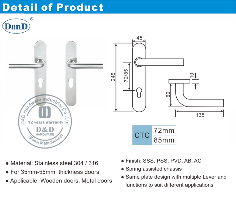 316 Gradhebel mit Teller-D und D-Hardware