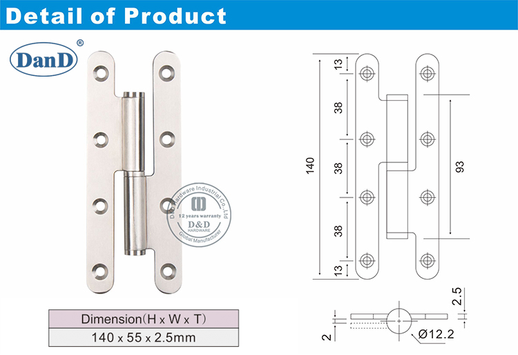SS-Runde H-H-Scharnier-D und D-Hardware