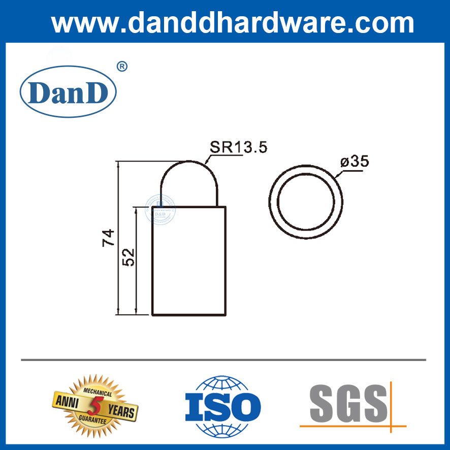 Silberne Satin Edelstahl-Wandhalterungstür Stopps für europäische Markt-DDDs048