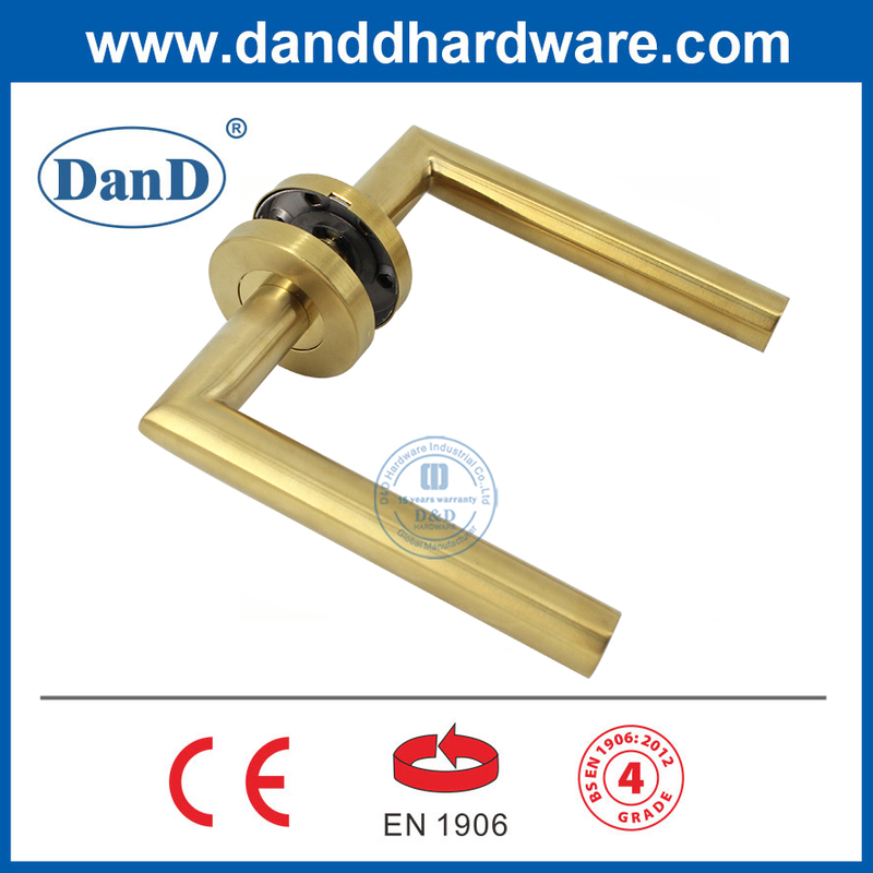 Hochwertiger BS EN1906 Edelstahl Satin Messing Türgriffe-DDTH003