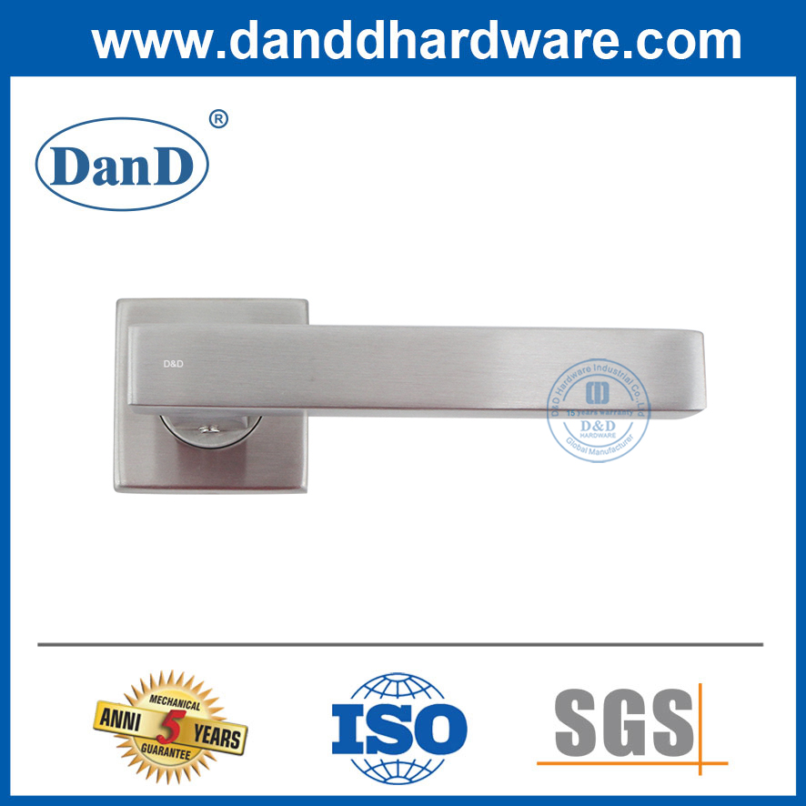 Satin Silver Türgriffe Edelstahl quadratische Rosetten-Türgriff