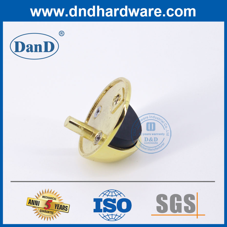 Zinklegierung poliertes Messing Round Türstopper Typen Holztür Stopp-DDDS005