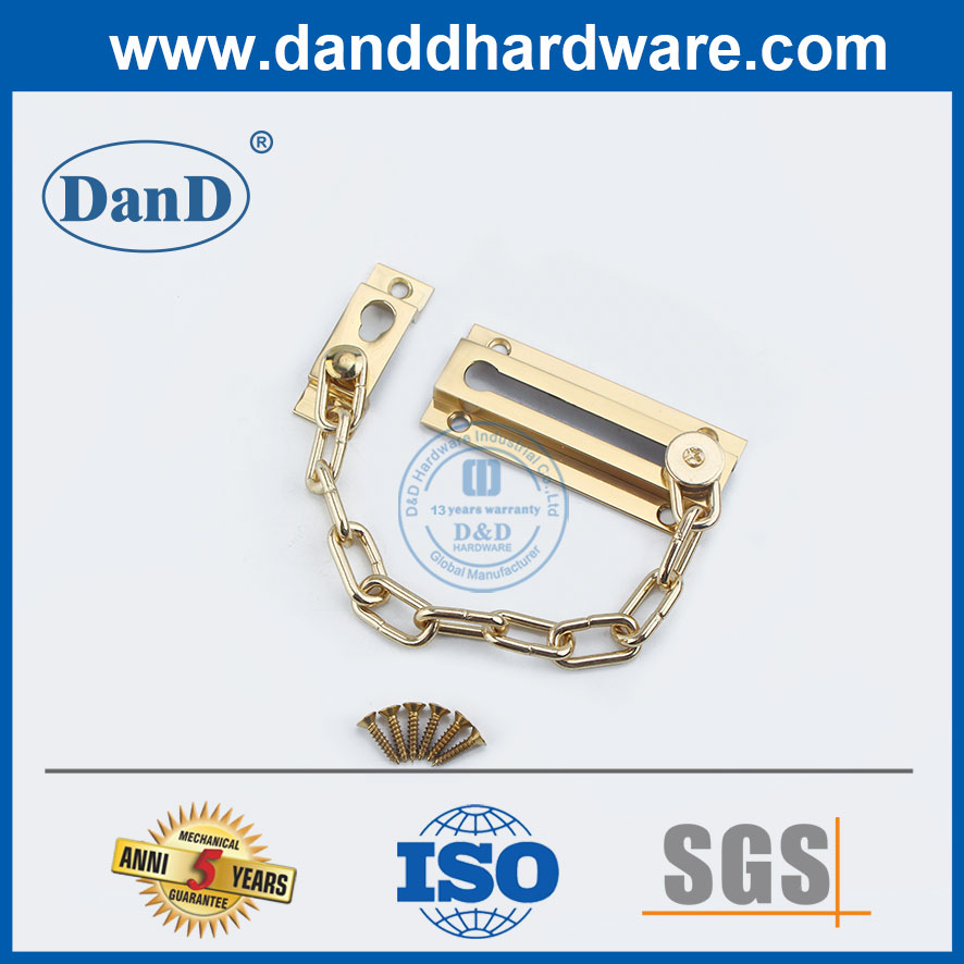Messing Tür Sicherheitskette Polished Messing Door Locks Kette für Metall-Tür-DDG005