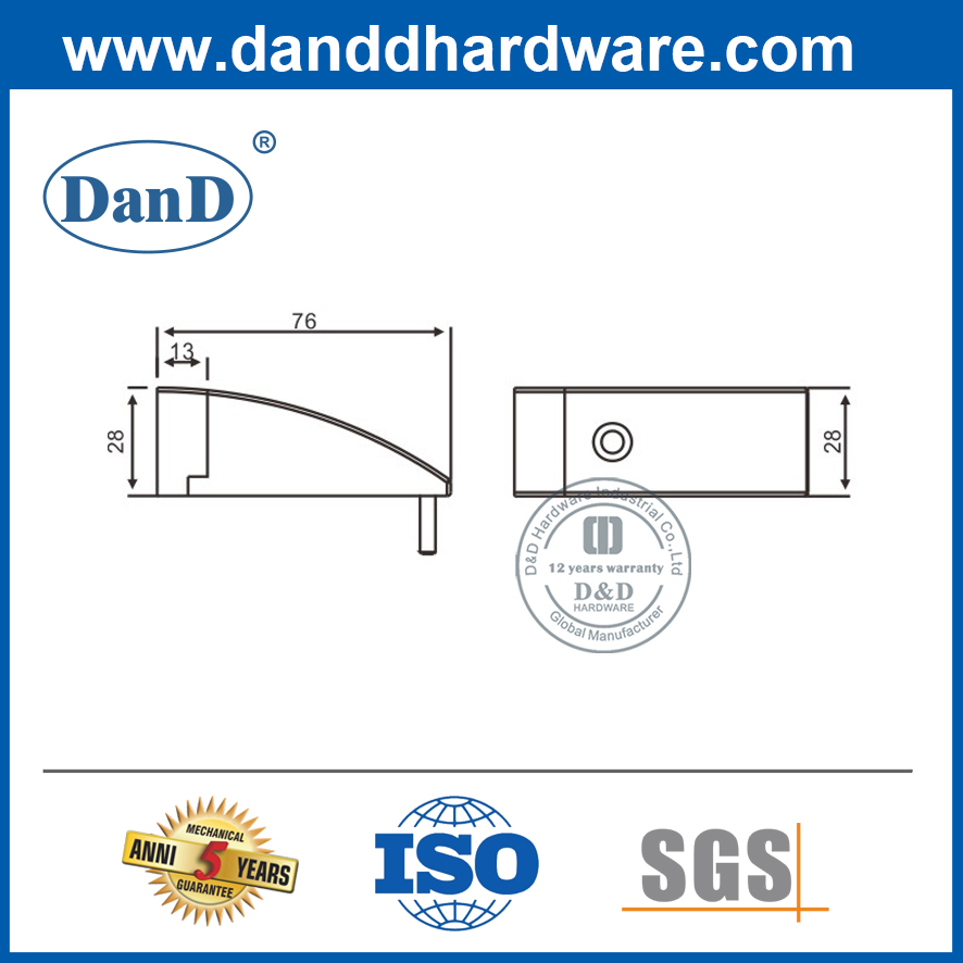 Zinklegierung starker Gummi-Außentür Stopper-DDDS013