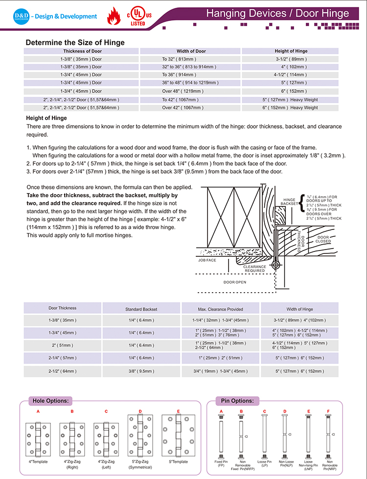T&uuml;rscharnier -D- und D-Hardware