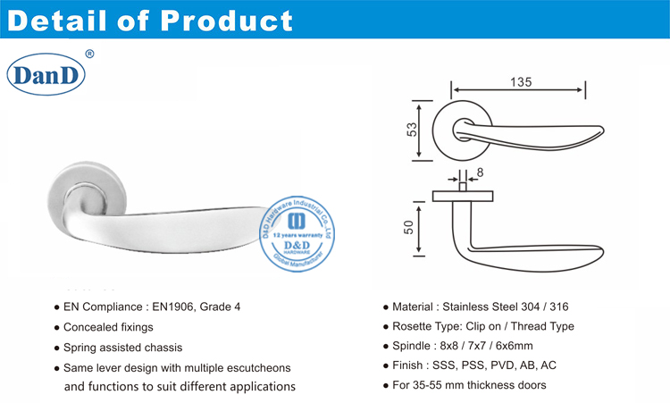 Gewerbliche T&uuml;rgriff-D und D-Hardware