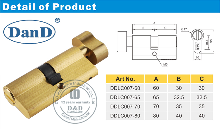 Fleck Messing T&uuml;rschloss Zylinder-D und D-Hardware