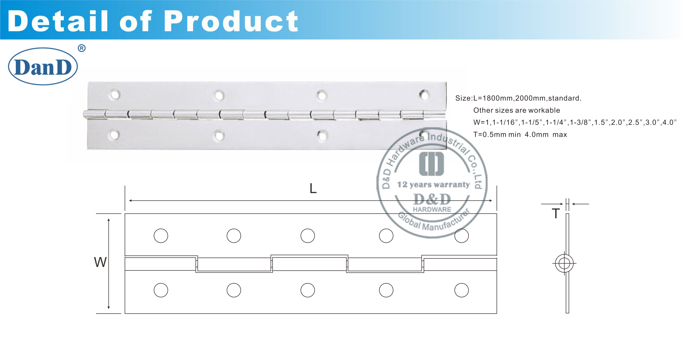Klavierscharnier-D und D-Hardware