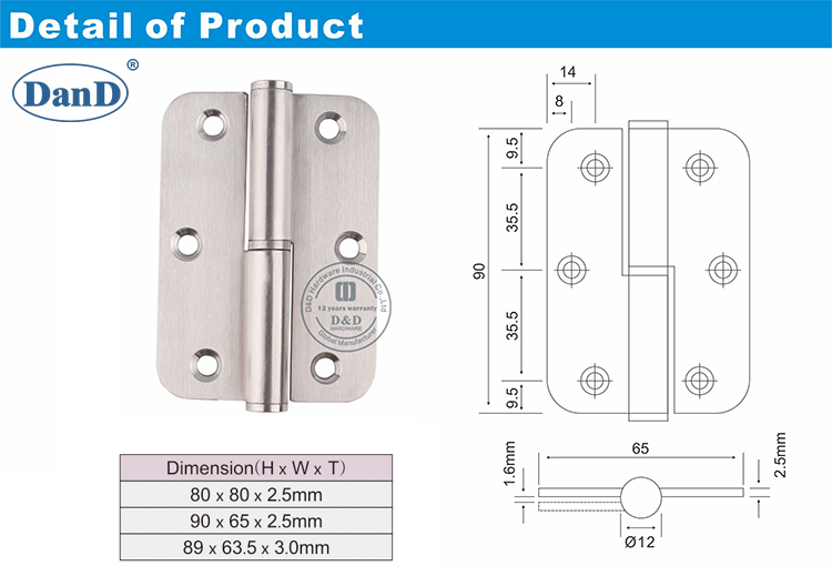 SS-Heben von Scharnier-D und D-Hardware
