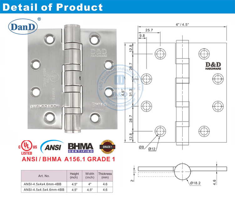 Hochleistungs -T&uuml;rscharniere