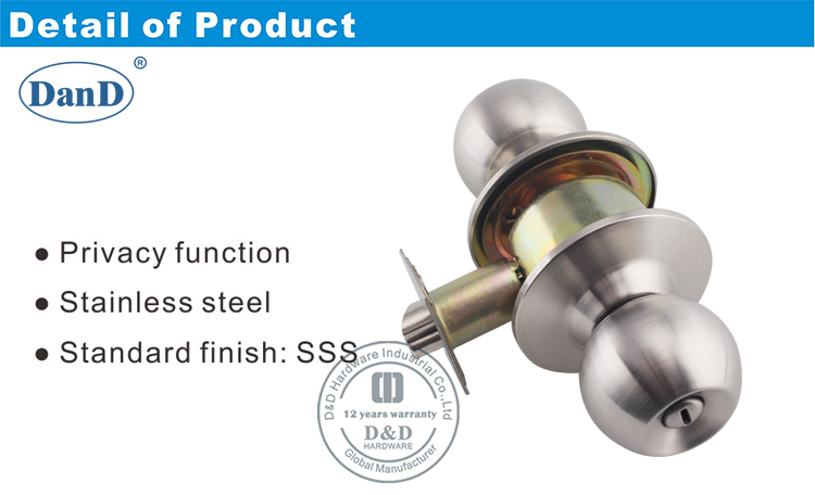Tubular Privacy Knobset-D und D Hardware