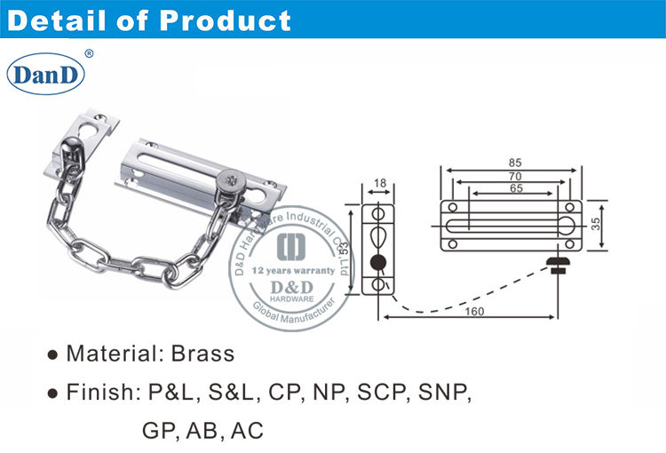 Metallsicherheit T&uuml;rkette-DDDG005