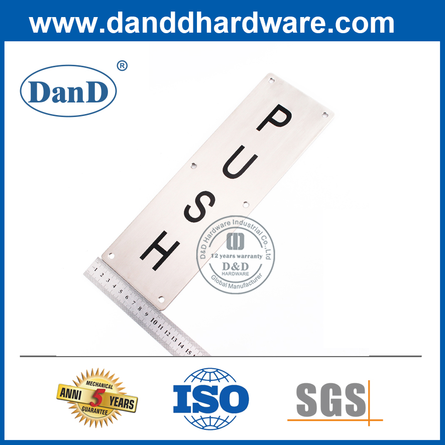 Edelstahl-Wand-montierter quadratischer Typ Push-Platte-DDSP004