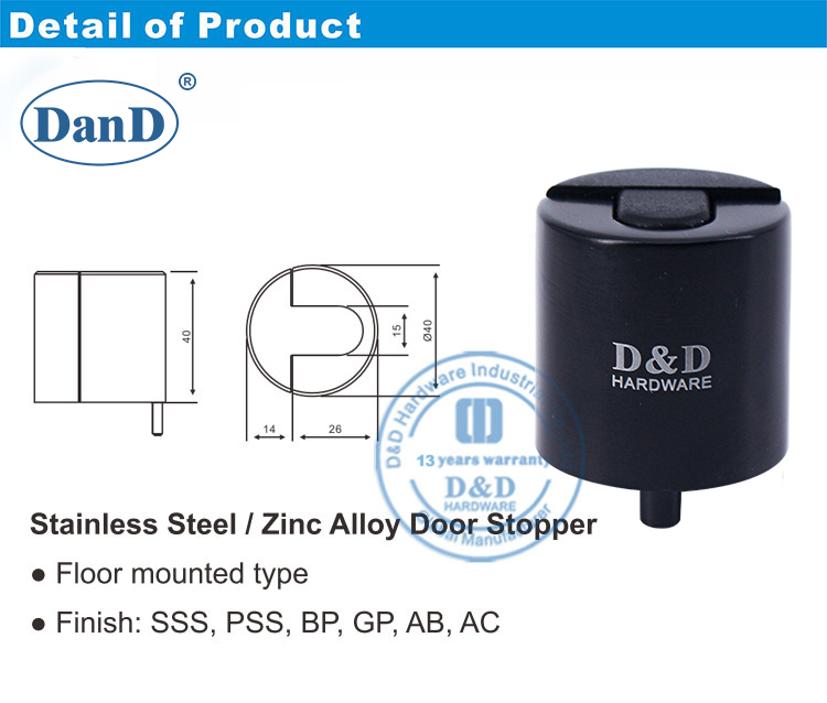 Schwarze T&uuml;rstop