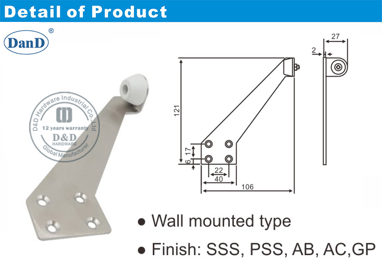 Haust&uuml;r Stopper-D- und D-Hardware