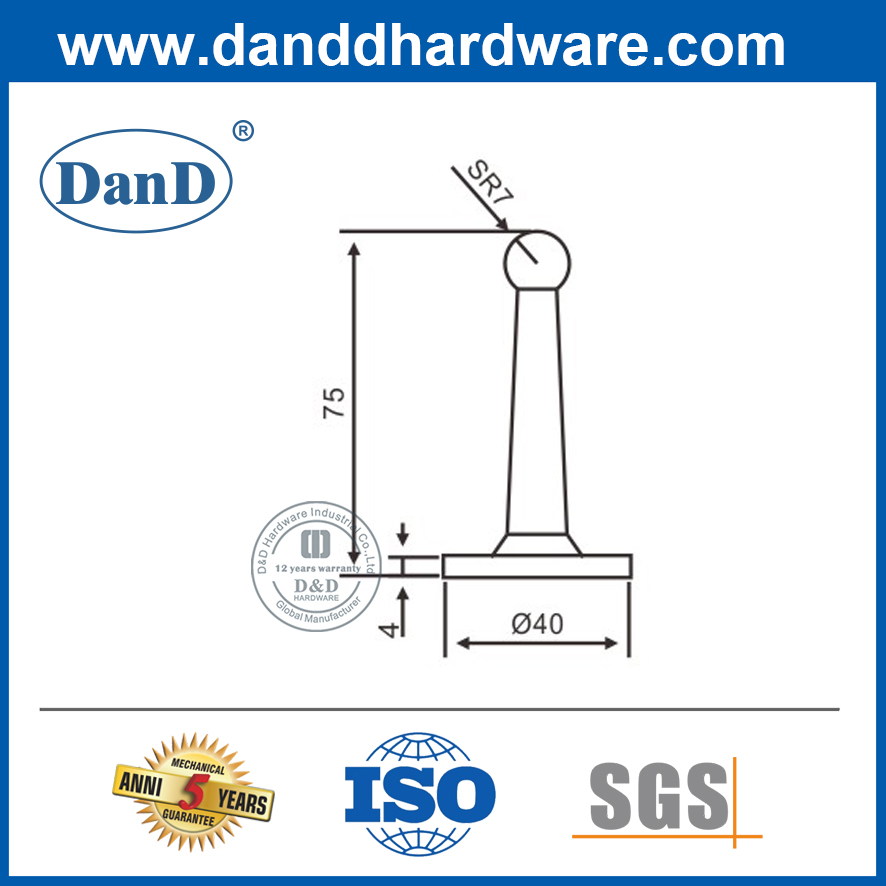 Moderne Zinklegierung Security Outdoor-Tür Stopper-DDDS021