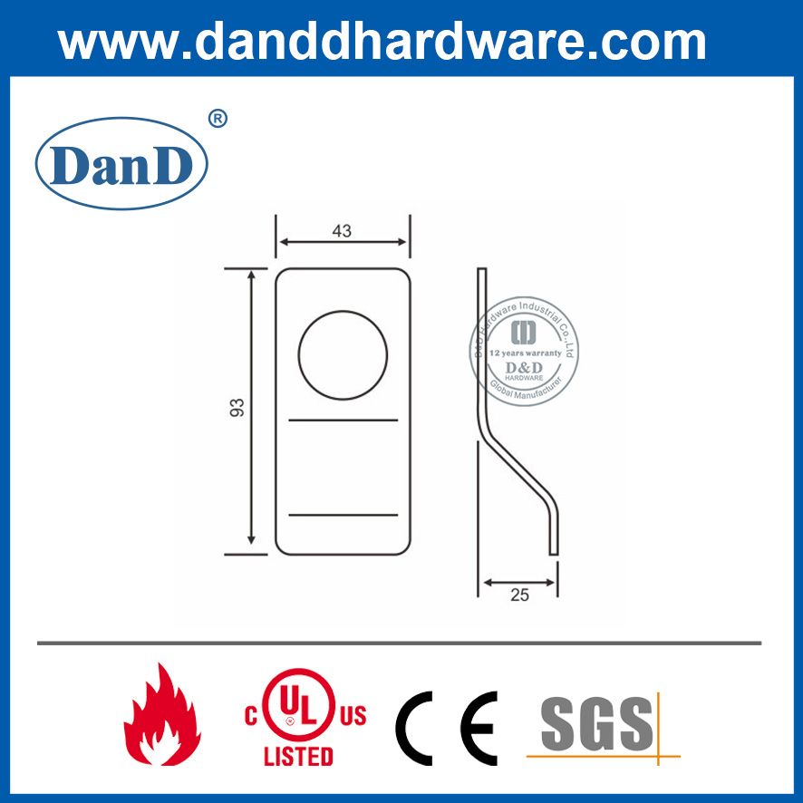 Feuerausgang Hardware SUS304 Nachtlatchplatte für Escape Door-DDPD019