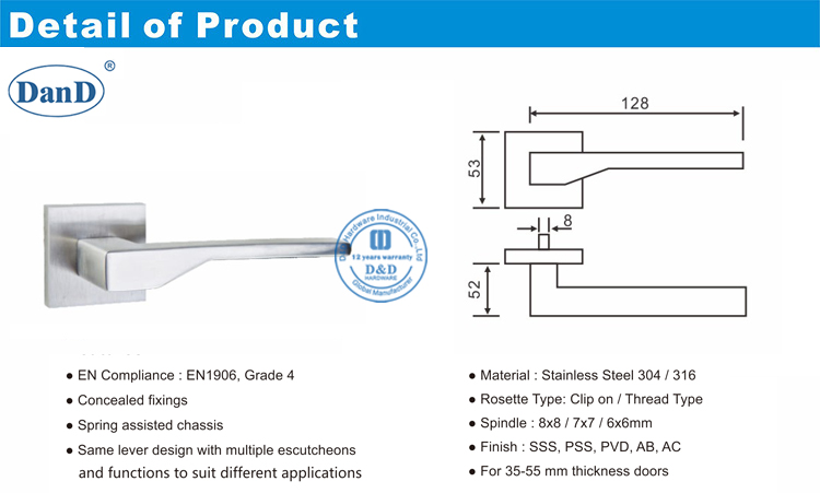 Feste Hebelgriff-D und D-Hardware
