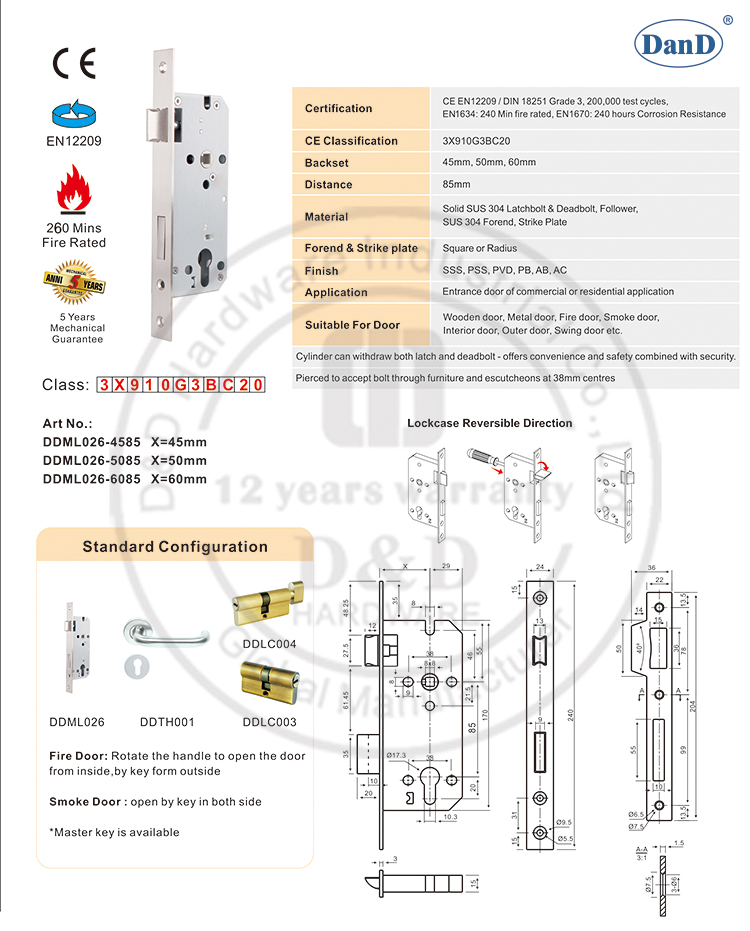 CE SASH LOCK-D- und D-Hardware