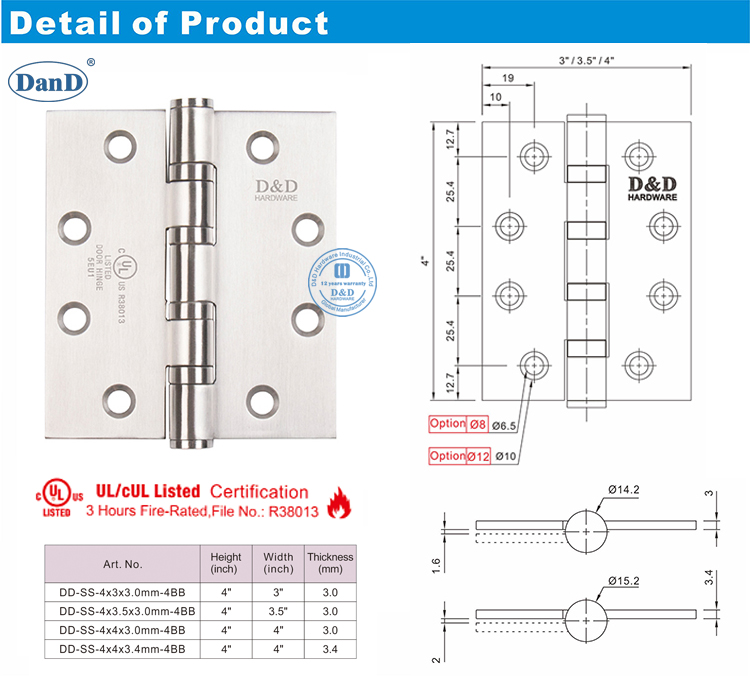 Holzt&uuml;r-Scharnier-D und D-Hardware