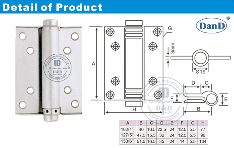 SS Federt&uuml;rscharnier-D und D-Hardware