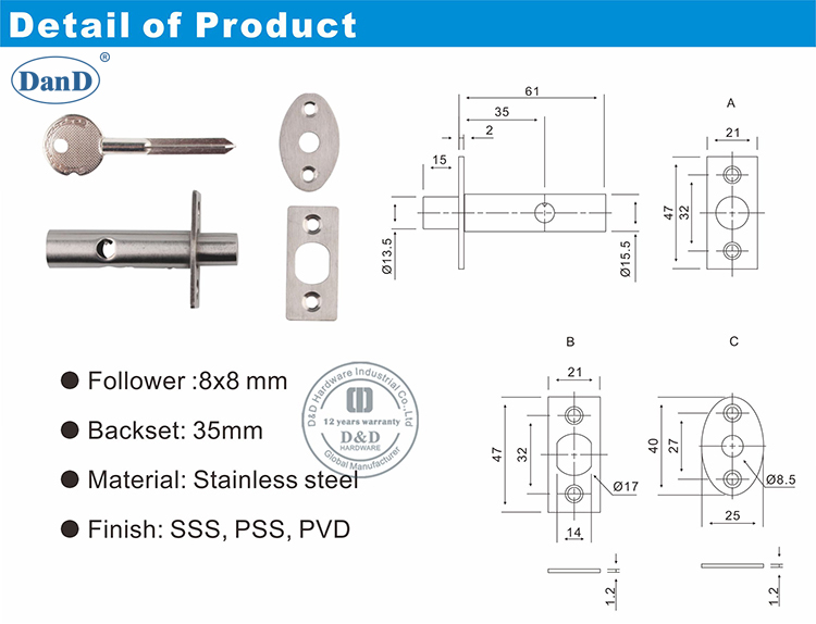 Wellenschloss-D- und D-Hardware