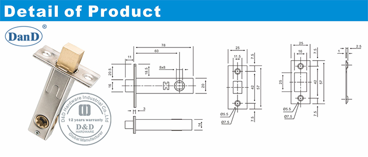Eintrag Metallt&uuml;r-Deadbolt-Lock-D und D-Hardware