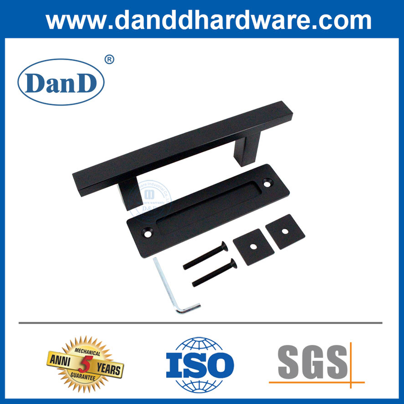 Scheunentür Flush Griff quadratischer Röhrchen Edelstahl Schwarzer Scheunentürgriff-DDBD103