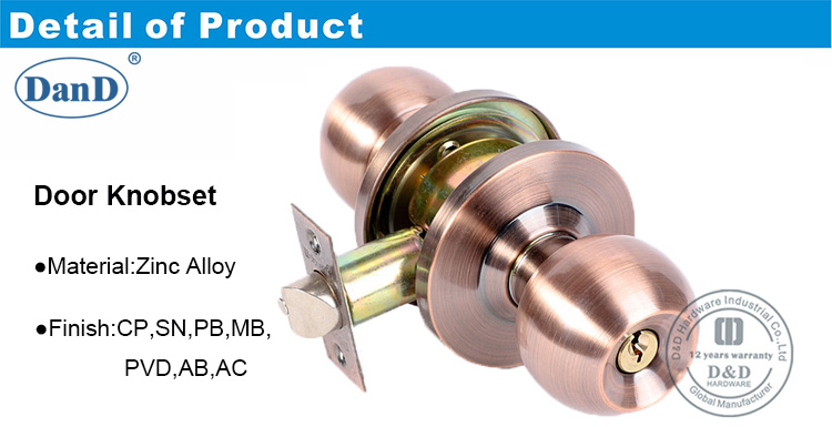 Knob Lockset-DDLK050-D und D Hardware