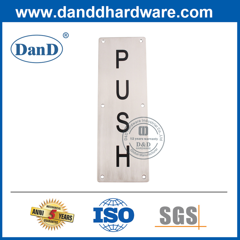 Edelstahl-Wand-montierter quadratischer Typ Push-Platte-DDSP004