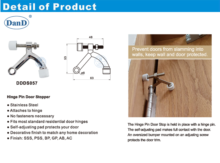 Stopper der T&uuml;rscharniern Stift