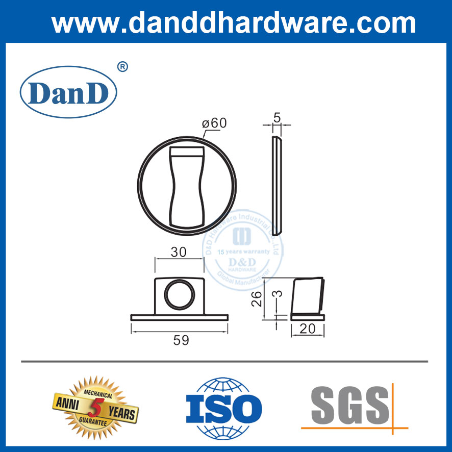 Zinklegierung magnetischer Türstopp aus Edelstahl-Türstopper für Safety-DDDs037