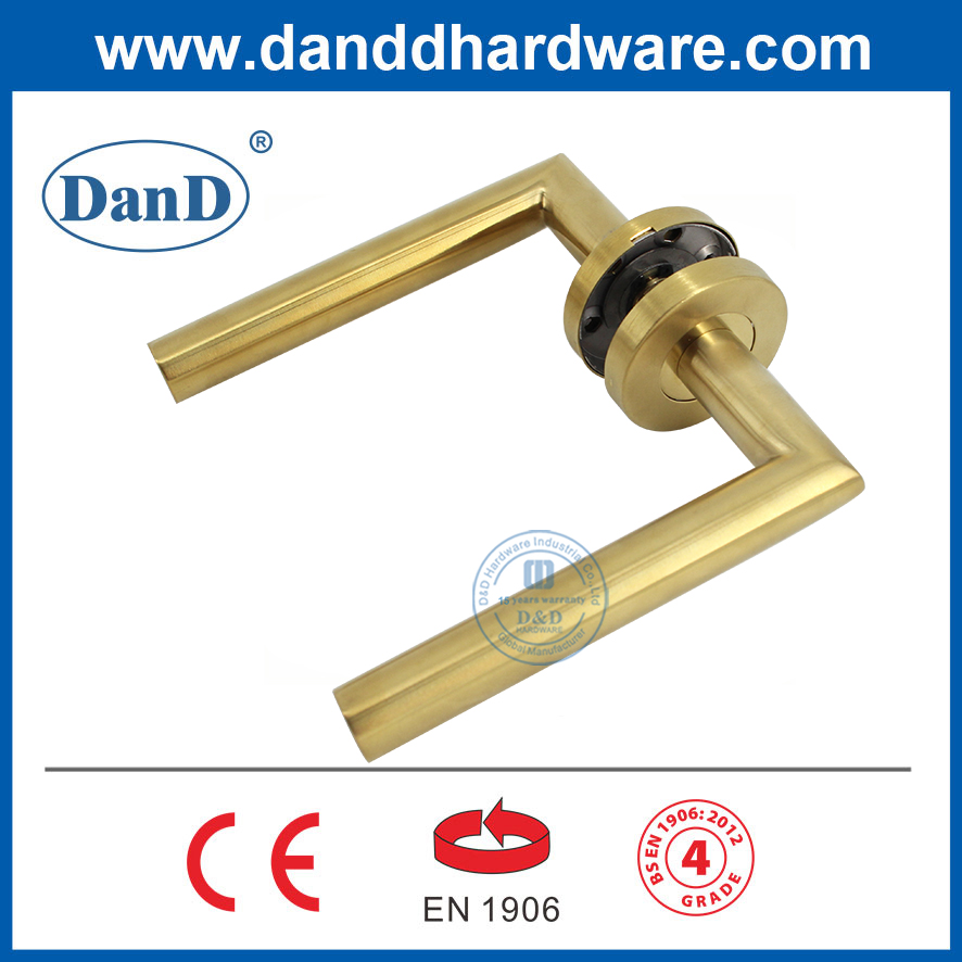 Hochwertiger BS EN1906 Edelstahl Satin Messing Türgriffe-DDTH003