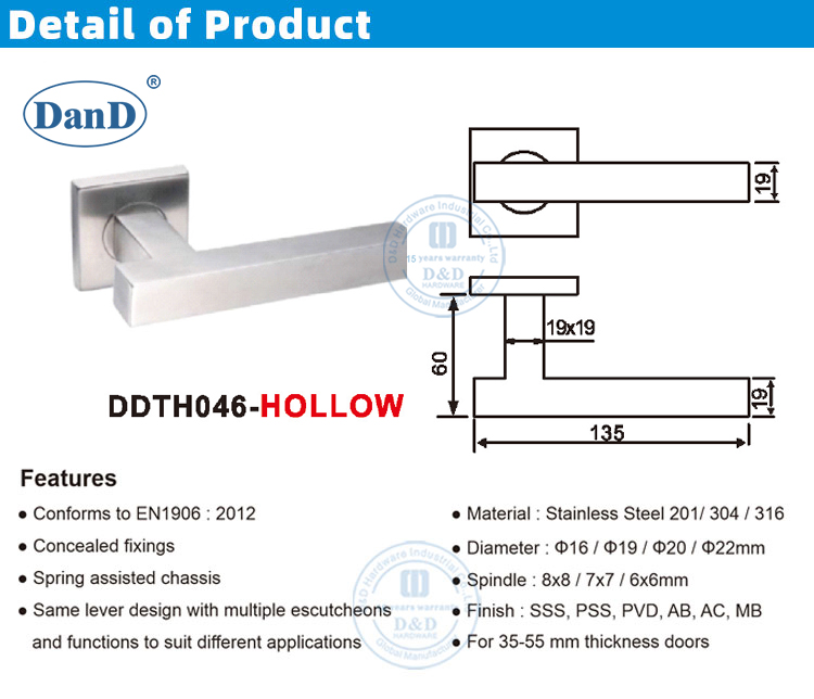 Quadratische Rosetten -T&uuml;rgriff
