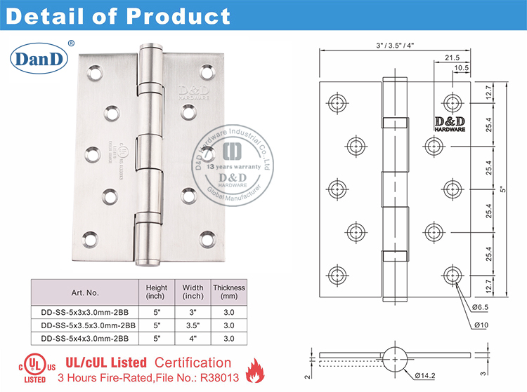 Ul gelistete T&uuml;rscharnier