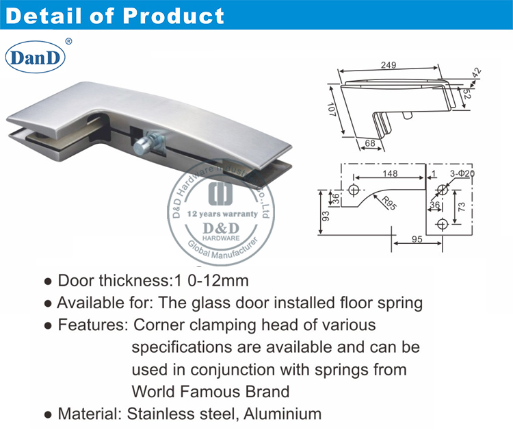 Eckkurbel Patch-Fitness-D- und D-Hardware