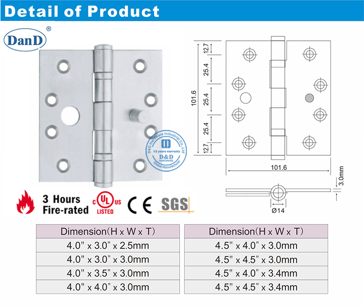 SS-Sicherheitsscharnier DDSS015-D und D-Hardware