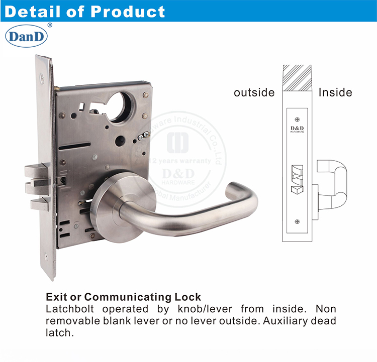 SSS304 Grade 1 St&auml;dtebel-Lock-D- und D-Hardware
