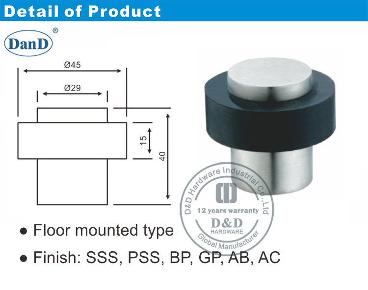 Gummi-T&uuml;r-Stop-D- und D-Hardware