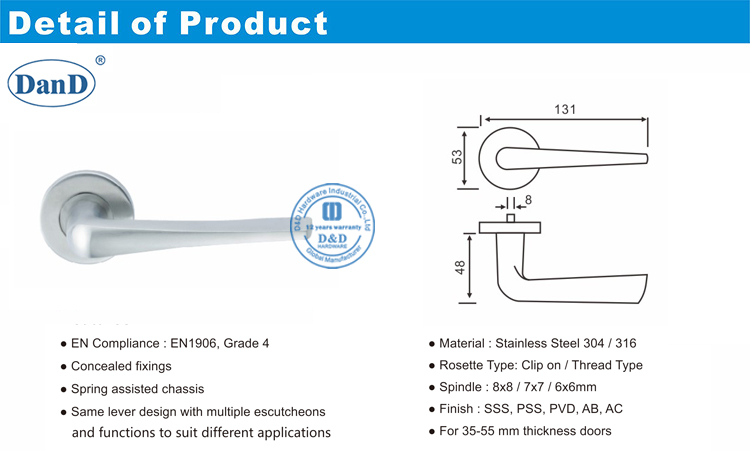 Hebel an der rosafarbenen T&uuml;rgriff-D und D-Hardware