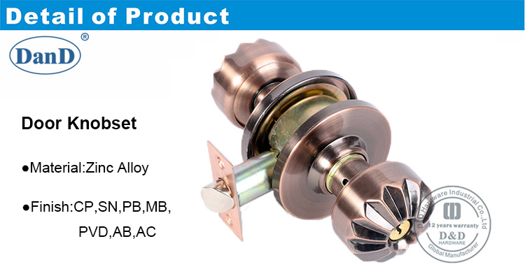Zinklegierungs-Knopf-Lockset-DDLK051-D und D-Hardware
