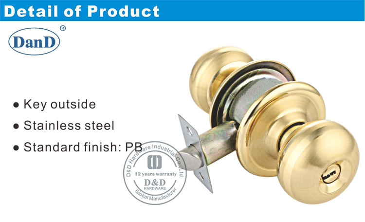 Holzt&uuml;r-rohrf&ouml;rmige Lockset-D und D-Hardware