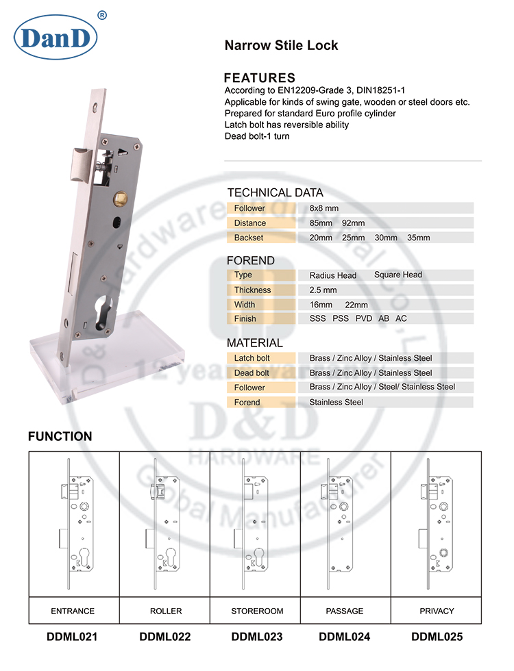 Deadbolt 1-Turn-Lock-D und D-Hardware