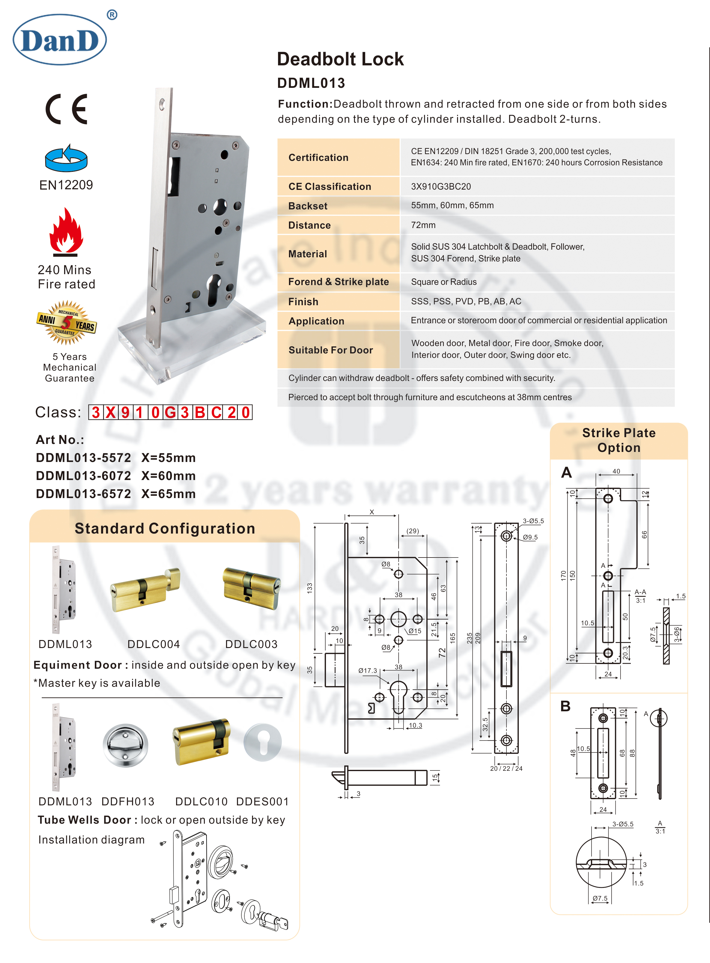 Europ&auml;ische Mutise Lock-D und D Hardware